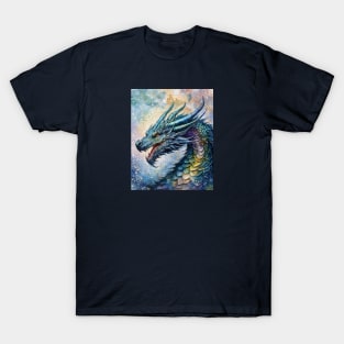 Blue dragon watercolor T-Shirt